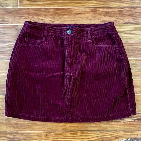 ASOS || WINE RED CORDUROY SKIRT - Picture 1 of 8